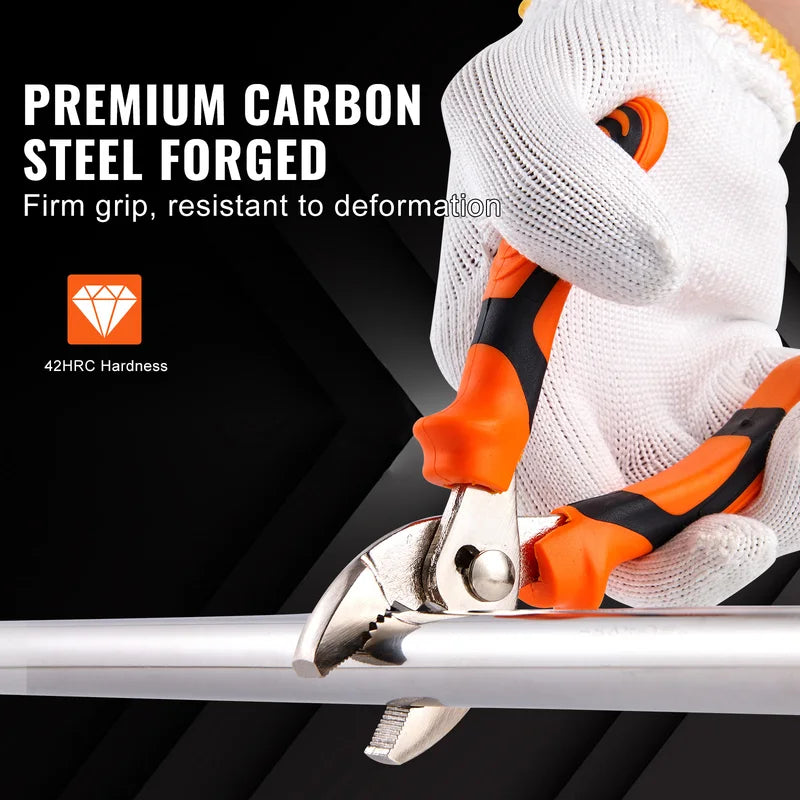 8-Piece Pliers Set High Carbon Steel Includes Groove Joint Long Nose & Linesman Pliers