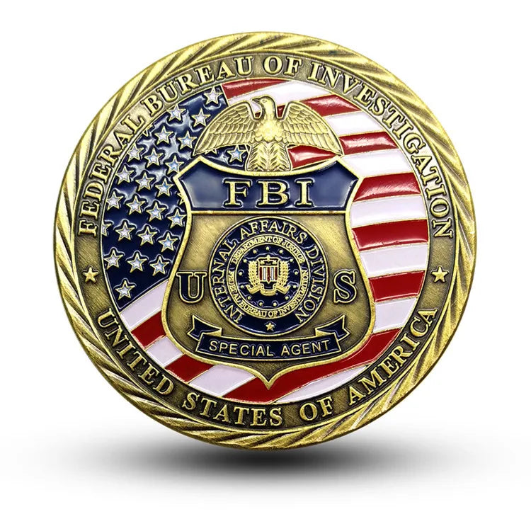 FBI Souvenir Gold Plated Commemorative Coin - St. Michael Challenge Coin