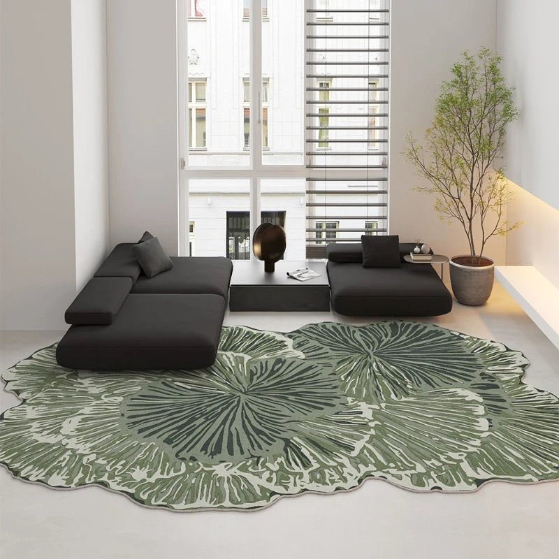 Large Irregular Shape Plush Bedroom Rug - Thick Soft Lounge Carpet