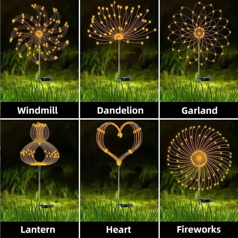 Solar Firework String Lights for Garden Decoration Waterproof Outdoor Lighting