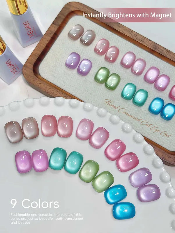 9Pcs Cat Eye Gel Nail Polish Set - UV Soak Off French Manicure