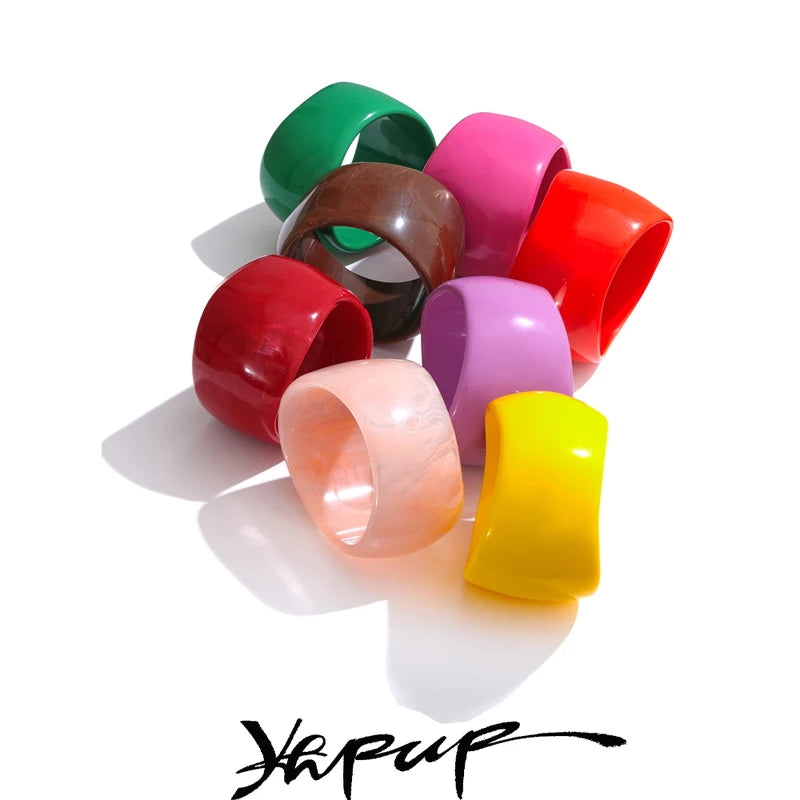 Large Resin Wide Bracelet Bangle for Women Summer Party Jewelry