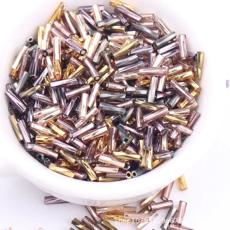 Glass Beads Spiral Tubular Seed Beads for Jewelry Making DIY Crafts 2x6mm - Multi Colors