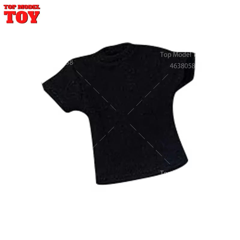 1/12 Scale Action Figure T-Shirt Short Sleeve Top - Male Doll Accessory