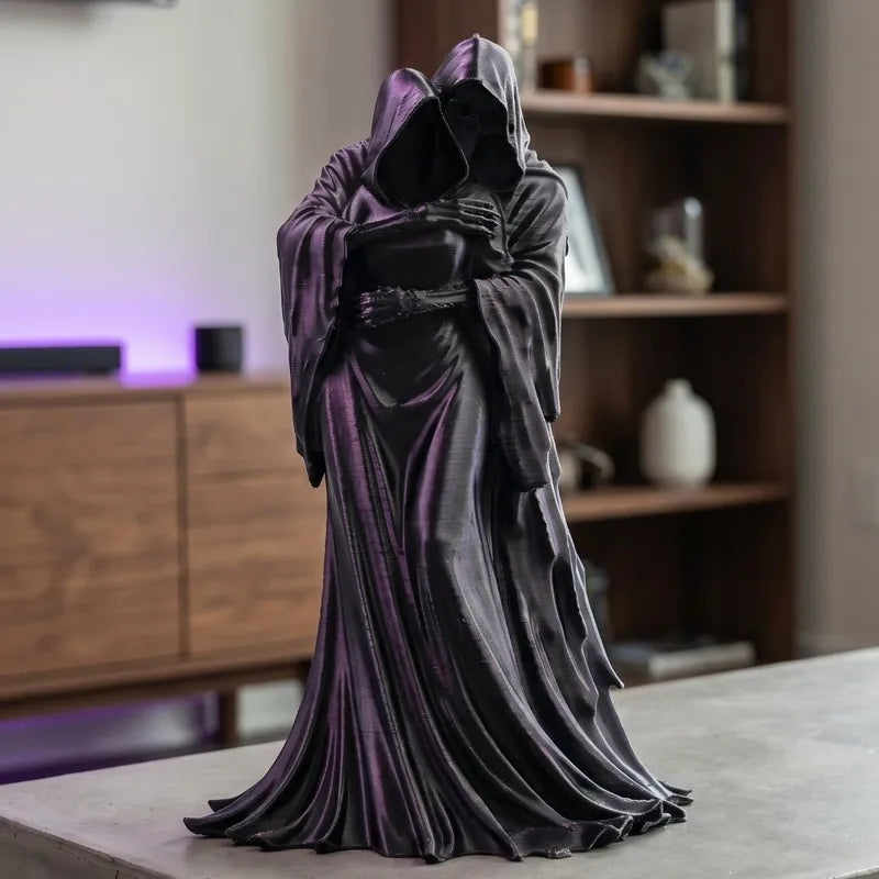 Gothic Skeleton Posture Decor - Dark Style Retro 3D Ghost Model for Bedroom