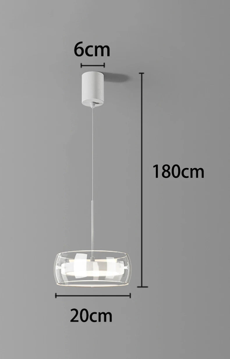 Modern LED Pendant Light Fixture for Living Room & Staircase - Adjustable Sizes