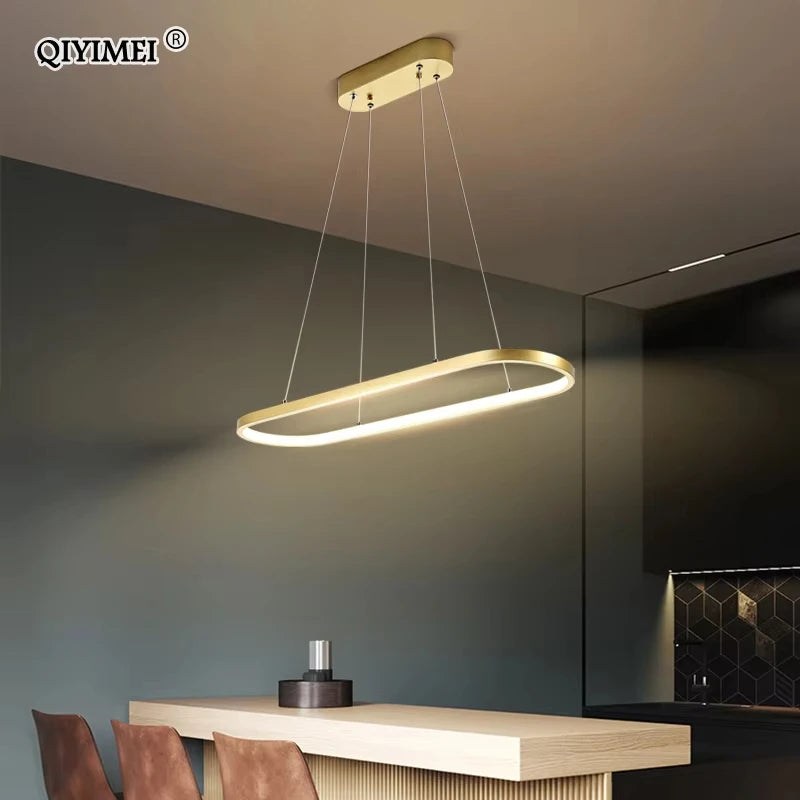 Modern LED Pendant Lighting for Indoor Spaces - Dimmable Ceiling Lamp with Remote Control