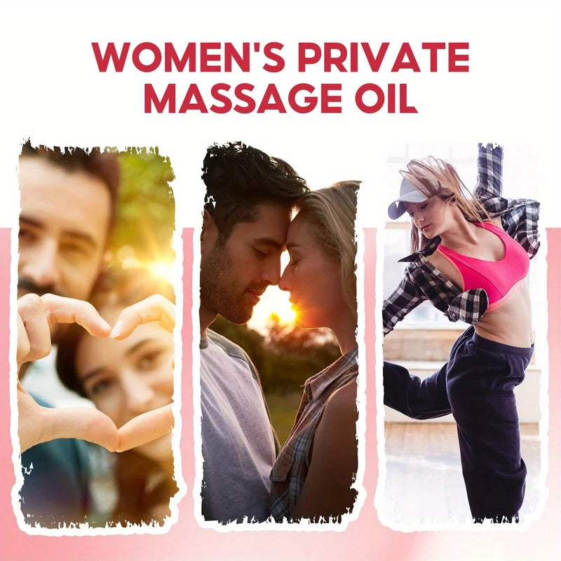 Private Peach Scent Massage Oil for Women, Long-Lasting Fragrance & Deep Moisturization