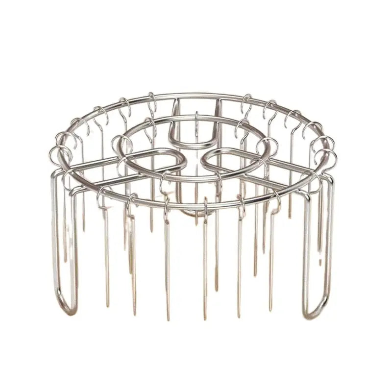 Stainless Steel Vertical Grill Rack with Detachable Skewer Holder for Barbecue and Air Fryer