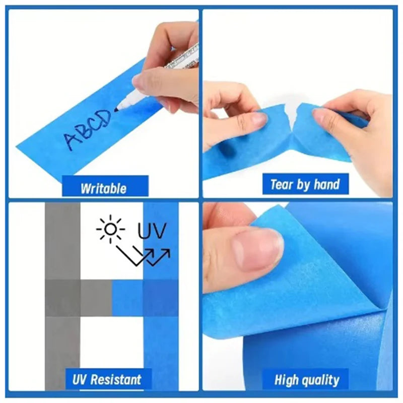 20M Blue Painter Masking Tape for DIY Painting & Decorating - General Purpose Adhesive Paper