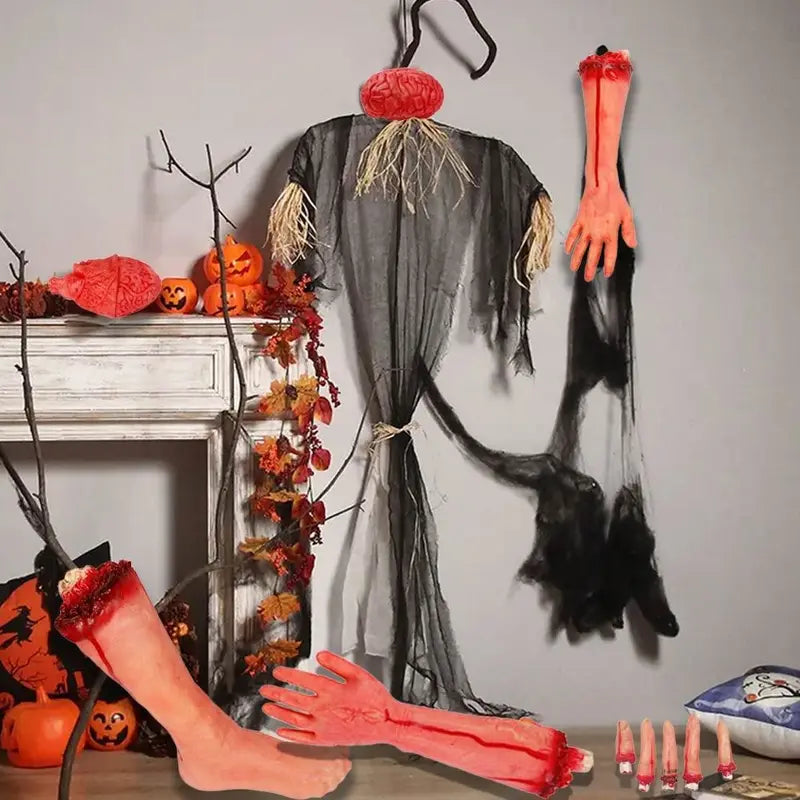 Halloween Horror Fake Hands Blood Latex Props Haunted House Decoration