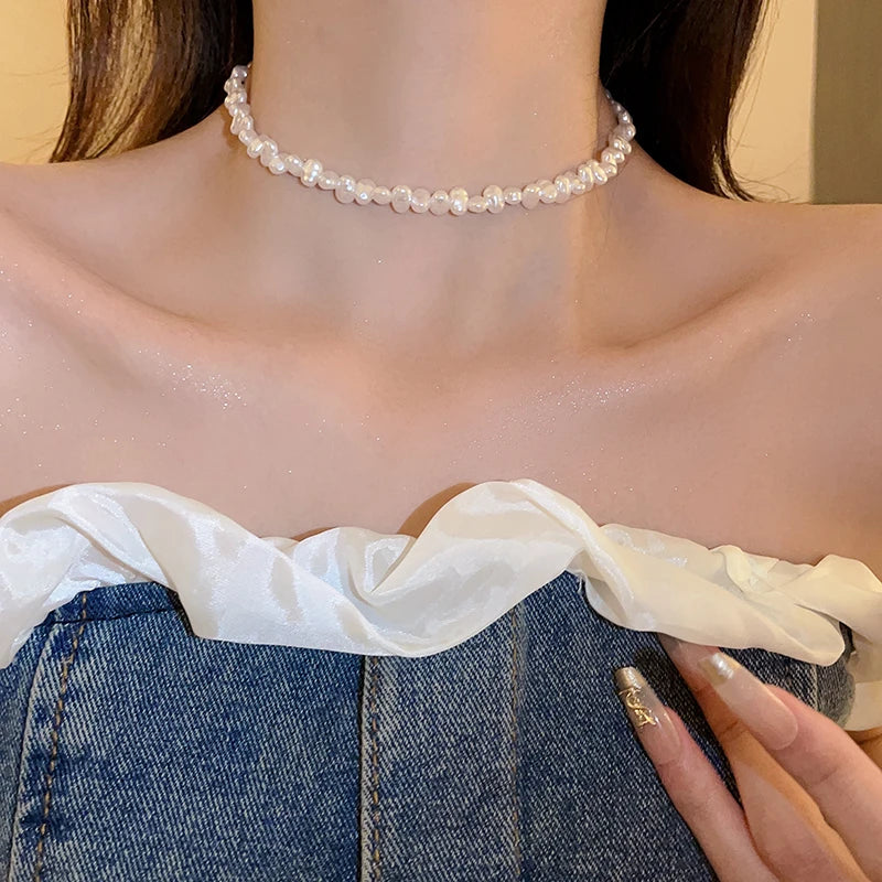 Elegant Baroque Pearl Necklace for Women - Wedding, Bridal, Party Jewelry