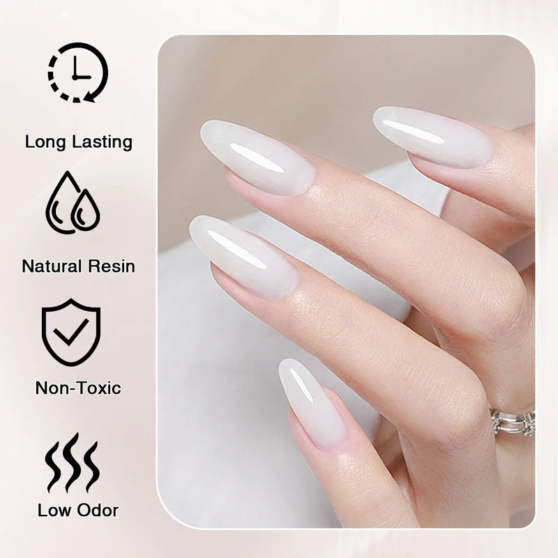 Milky White Gel Nail Polish - Pure Color UV Gel for Professional & DIY Nails 15ml