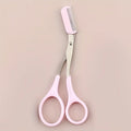 Precision Eyebrow Scissors with Pink Handle - Stainless Steel Grooming Tool