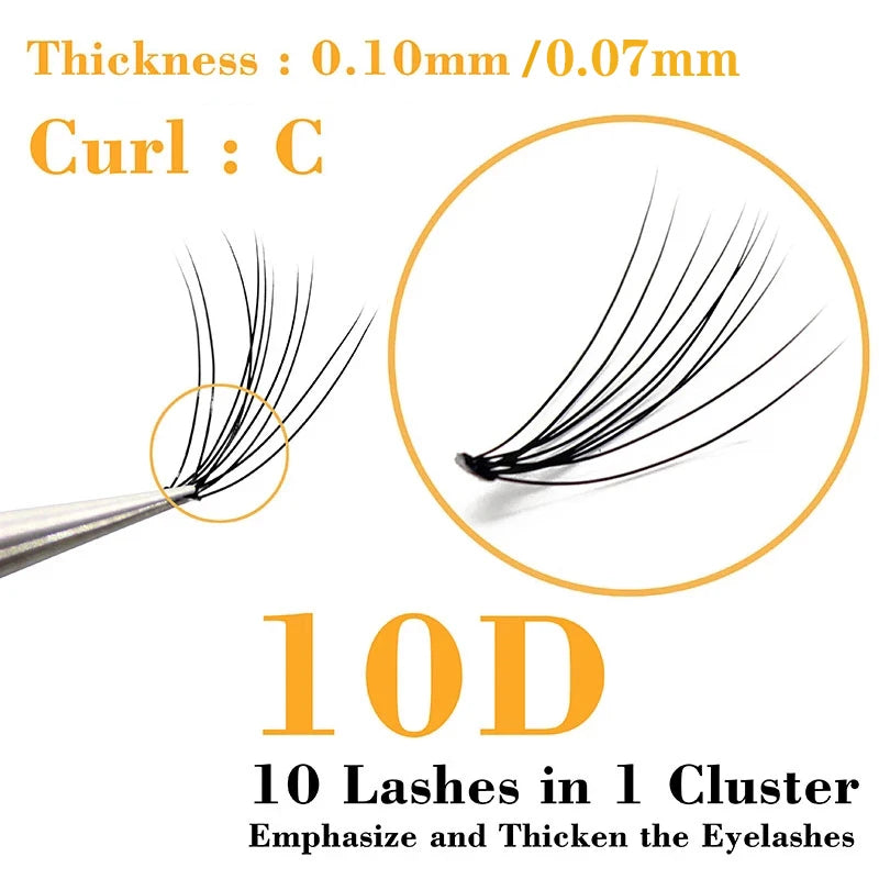 Segmented False Eyelash Extension Clusters DIY 240 Count 10D/20D Soft Natural Mink Lashes