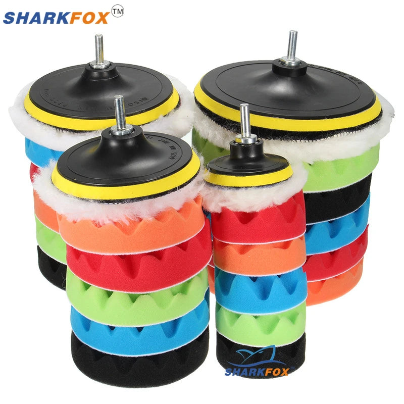 Car Polishing Pads Set - Buffing Sponge & Wool Buffer for Scratch Removal