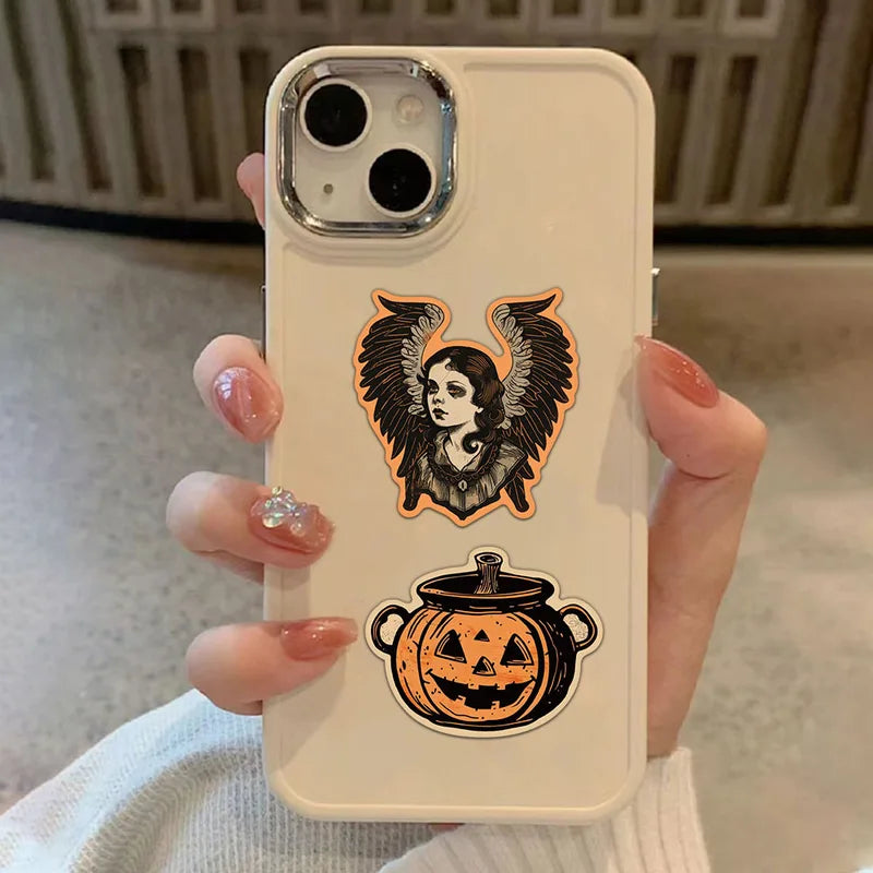 50PCS Waterproof Halloween Stickers Pumpkin Witch Handmade Phone Laptop Luggage Decals