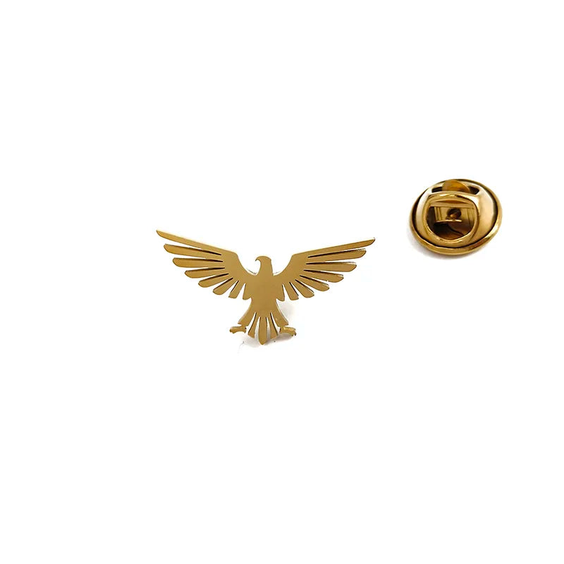 Eagle Stainless Steel Brooch Lapel Pin for Men Business & Wedding Gift