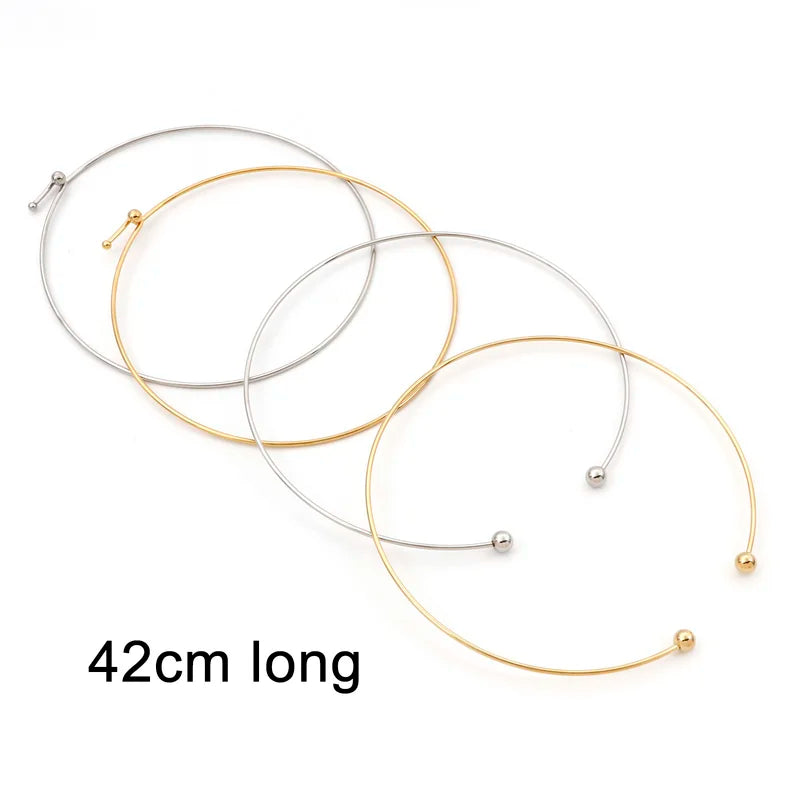 304 Stainless Steel Collar Neck Ring for Women DIY Jewelry Party Accessory 42cm