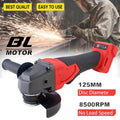 125mm Brushless Cordless Angle Grinder with 3 Gears Power Cutting Tool