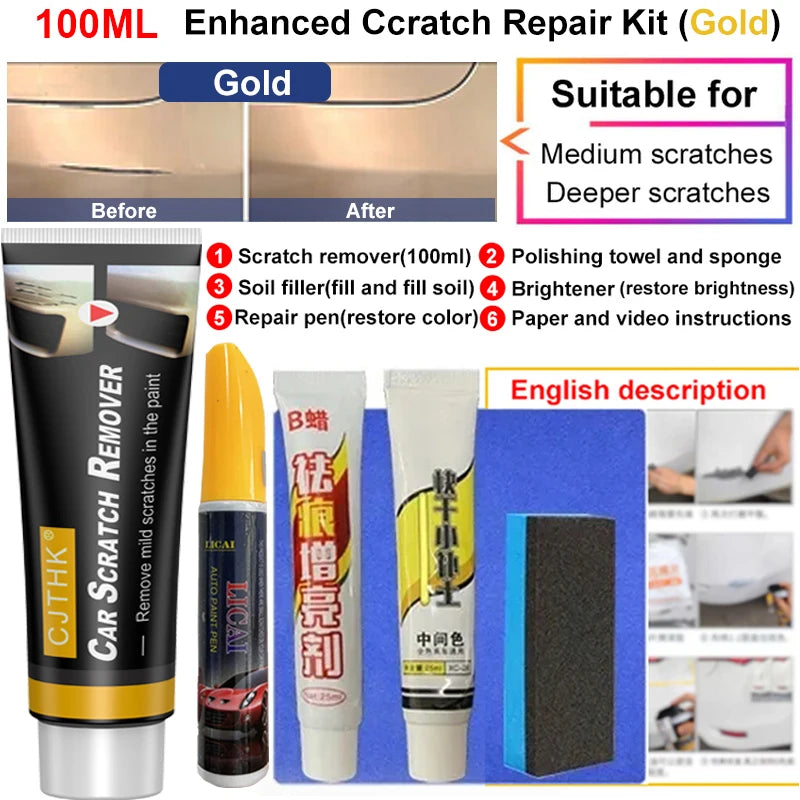 Car Scratch Remover Paint Care Kit - Auto Swirl & Scratch Repair Polishing Tool