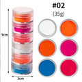 Neon Nail Art Powder Set 12 Pots Fluorescent Glitter for Manicure & Body