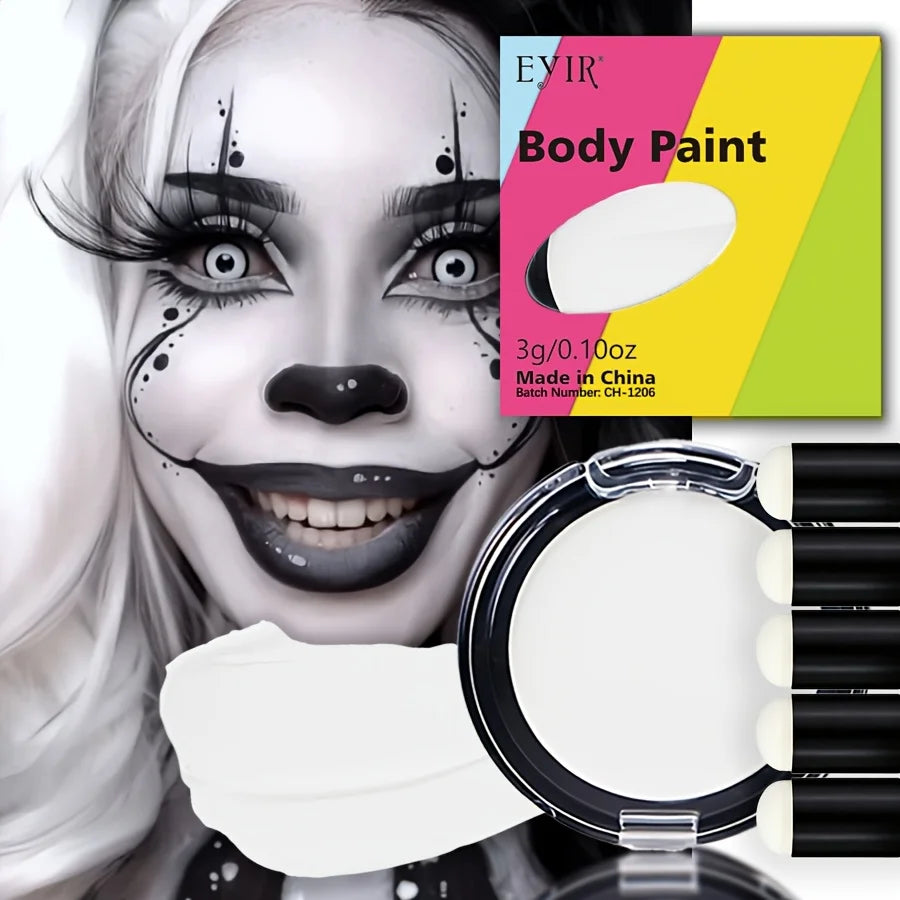 12-Color Water-Based Cream Body & Face Paint Set with Color-Changing Effect