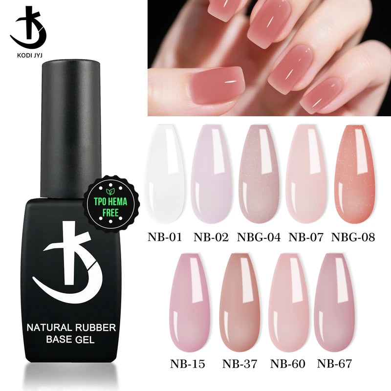 Natural Rubber Nail Base Gel - Hema-Free, 12ml, Eco-Friendly UV Nail Polish