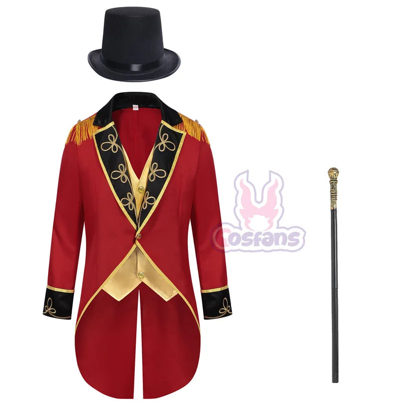 Circus Performance Costume Set for Men with Stand Collar Punk Style Cosplay