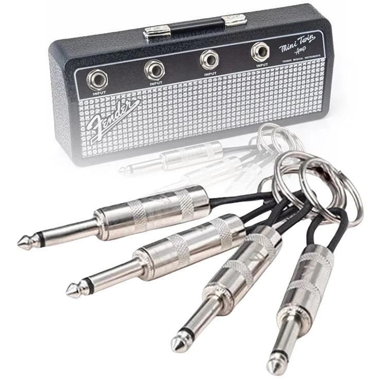 Wall Guitar Plug Keychain Holder Rack Vintage Music Key Shelf Hooks Set