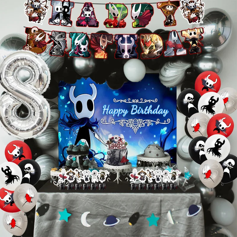 Birthday Party Balloon Cake Topper & Background Banner Decorations for Kids