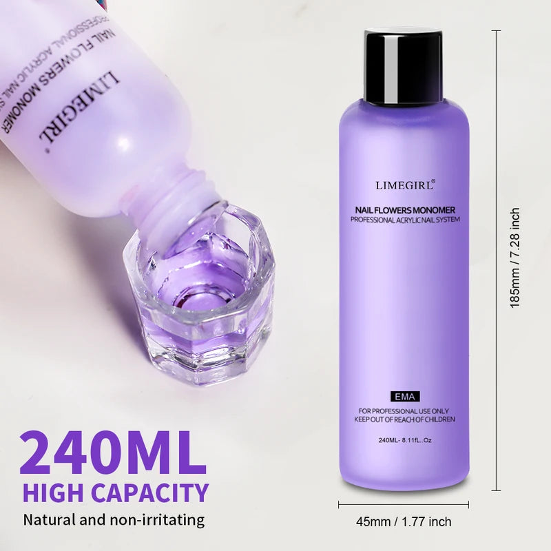 Nail Acrylic Liquid Monomer for Nail Art Extension - 40ml/75ml/120ml/240ml