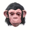 Latex Monkey Mask with Wig Funny Full Face Animal Costume Prop for Halloween & Parties