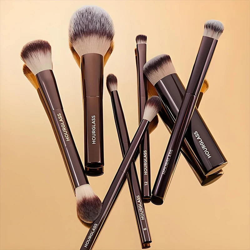 Vegan Travel Makeup Brush Set with 7 Eye and Face Brushes in Gift Bag