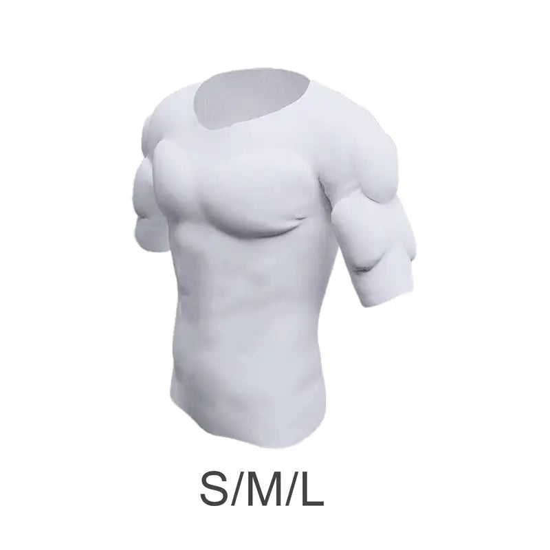 Fake Muscle T Shirt Men Bodybuilder Simulation Padded Shoulders for Indoor Outdoor