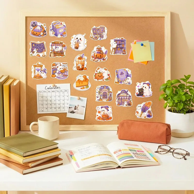 50Pcs Pastel Halloween Stickers Waterproof Vinyl Decals for Journals, Laptops & Phones