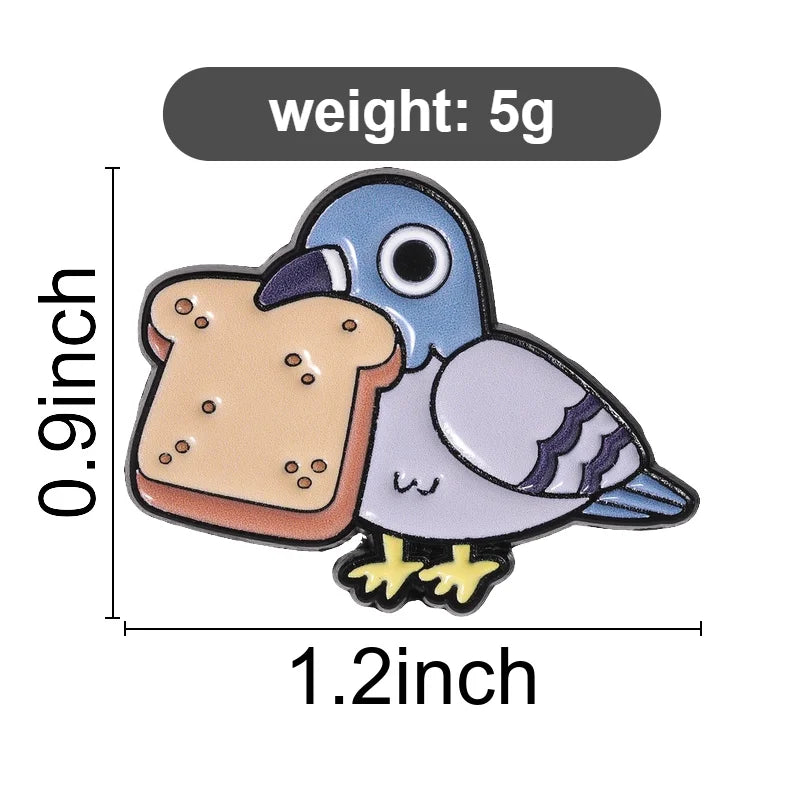 Cute Pigeon Enamel Pin - Cartoon Animal Brooch for Backpack & Clothes