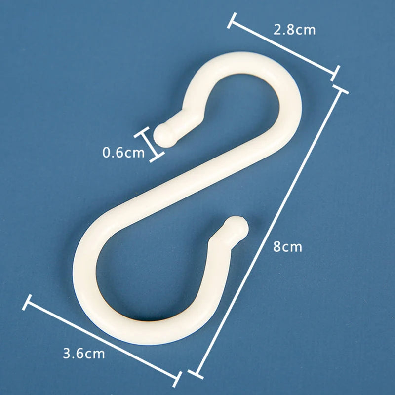 Multi-purpose S-Shaped Door Hooks Set - Closet, Kitchen, Bathroom, Portable