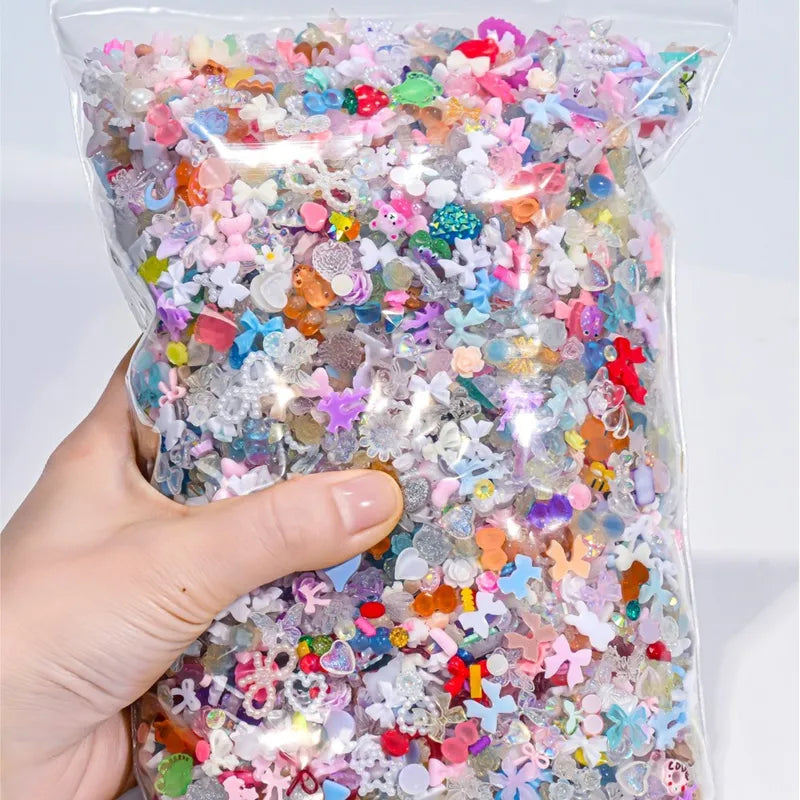 50g Assorted Bow Flower Pearl Nail Art Rhinestones - Manicure Decorations