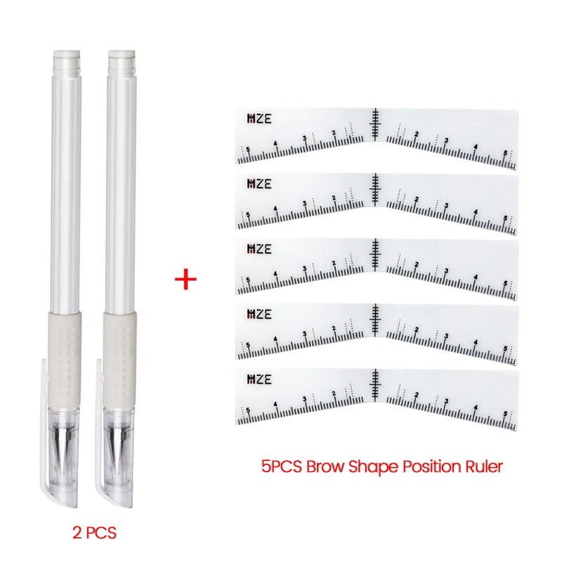 Eyebrow Position Marking Kit Microblading Brow Shape Mapping Tools with Pen and Ruler