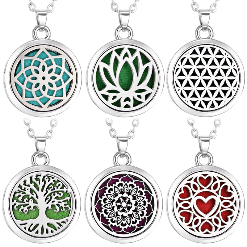 Stainless Steel Tree of Life Aromatherapy Necklace with Diffuser Pendant – Women’s Jewelry Gift