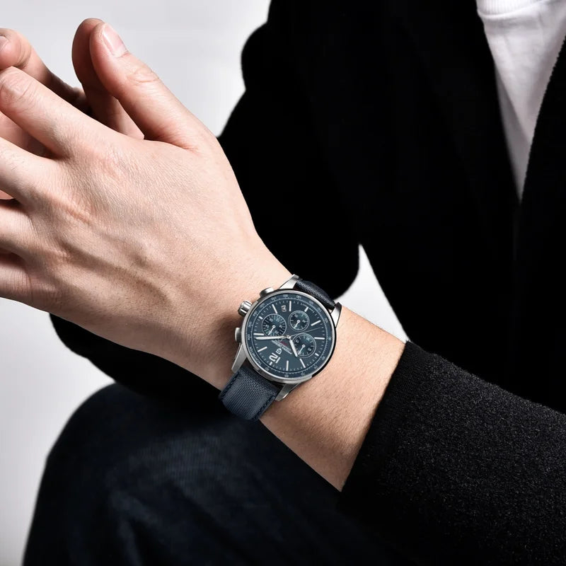 Luxury Casual Men Quartz Watch Waterproof Stainless Steel Sapphire Glass