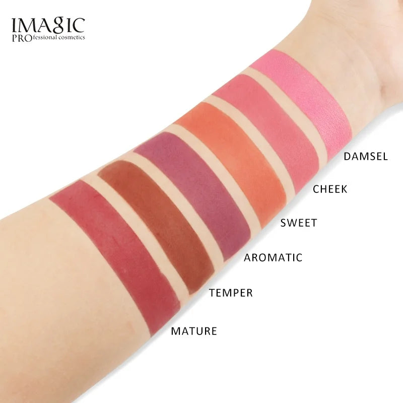 6-Color Blush Palette - Natural, Waterproof & Long-Lasting Makeup Kit