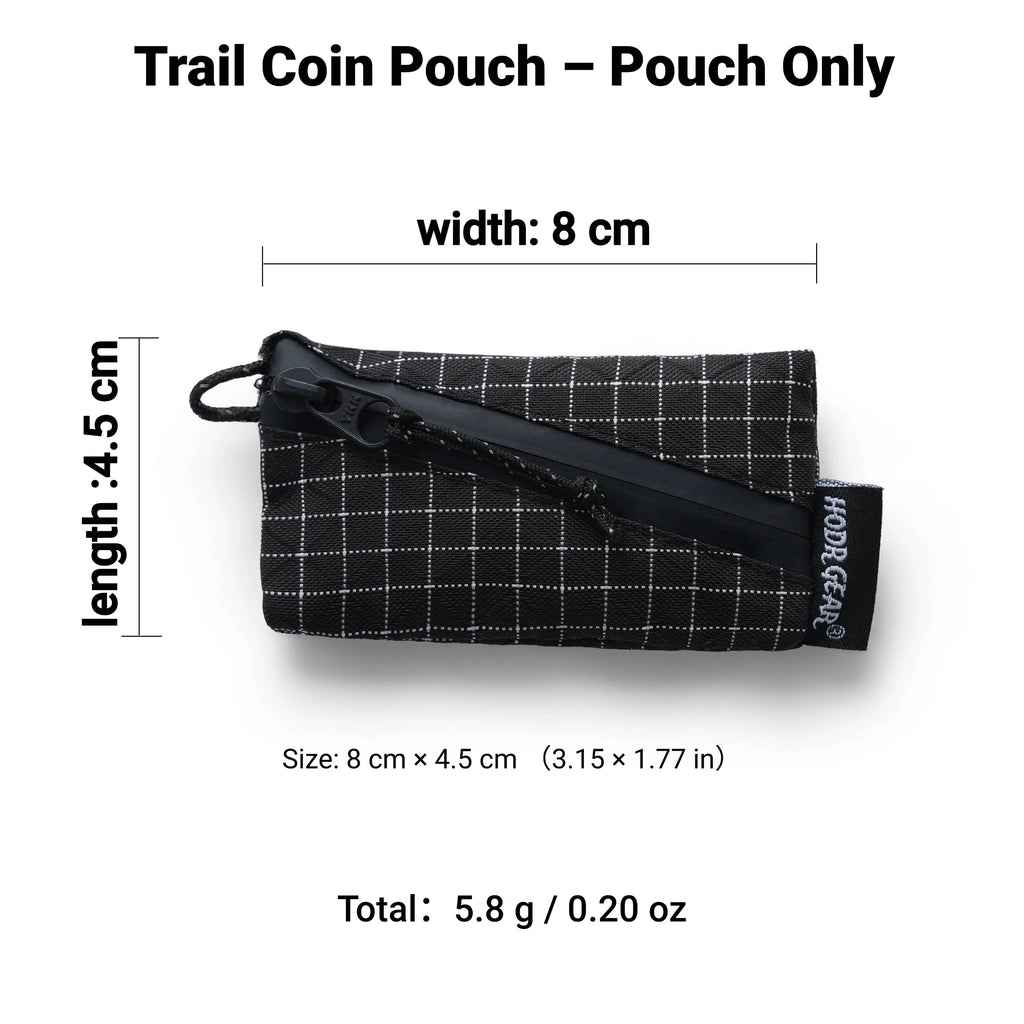 Ultralight Travel Coin & Key Pouch - Upcycled UHMWPE Gridstop, D-Ring, Compact