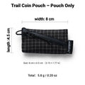 Ultralight Travel Coin & Key Pouch - Upcycled UHMWPE Gridstop, D-Ring, Compact