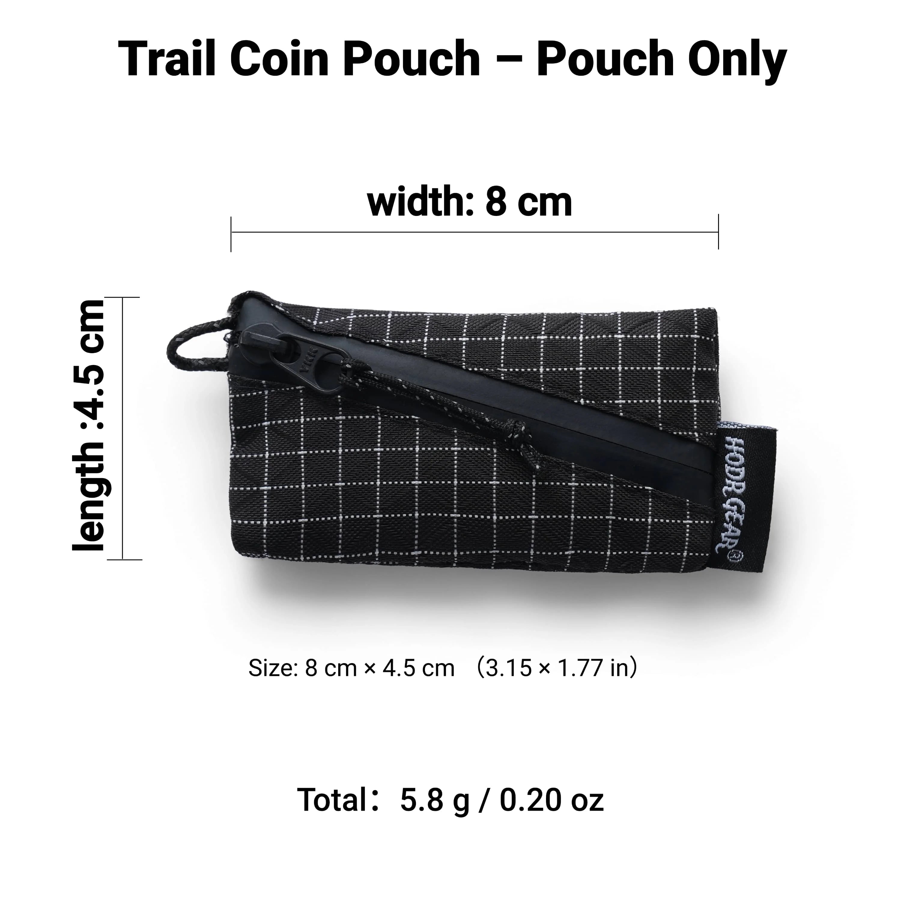 Ultralight Travel Coin & Key Pouch - Upcycled UHMWPE Gridstop, D-Ring, Compact