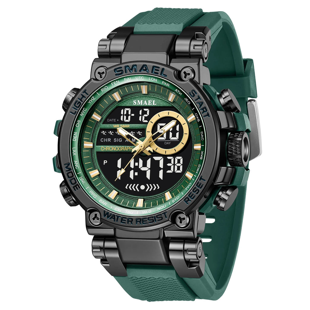 Men's Digital Sport Watch Waterproof Shock-Resistant Multifunctional Timer