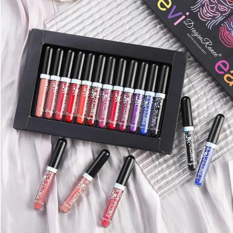 Long Lasting Waterproof Metallic Lip Gloss Set - Shiny Glitter Lipstick