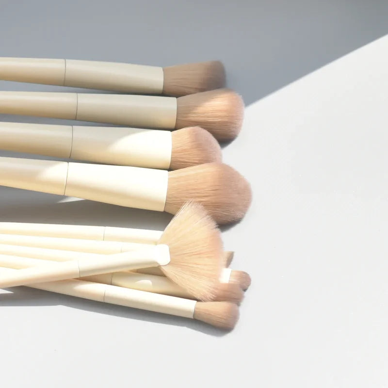 Soft Fluffy Makeup Brush Set - 10 Pcs Eye Shadow, Foundation, Blush & Powder Brushes for Women
