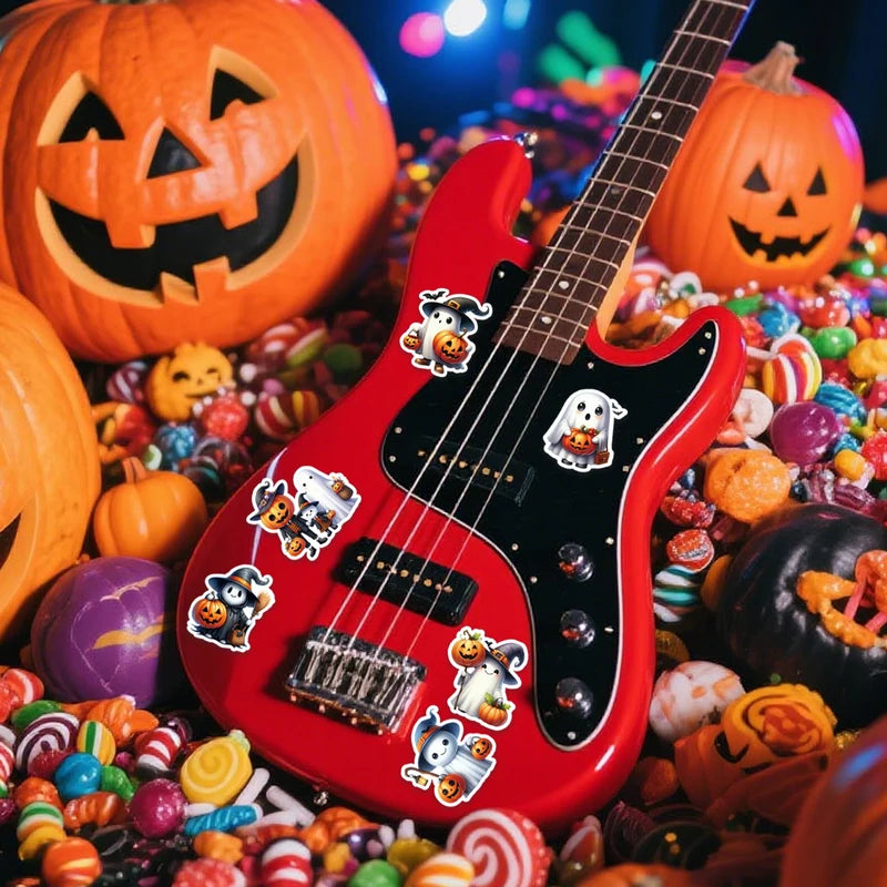 50PCS Halloween Pumpkin Ghost Stickers for Junk Journals Phone Laptops Water Bottles Scrapbooking